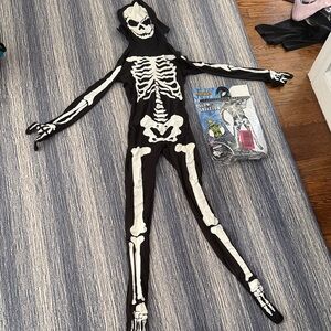 Kids Glow XL Skeleton Costume - Black and White